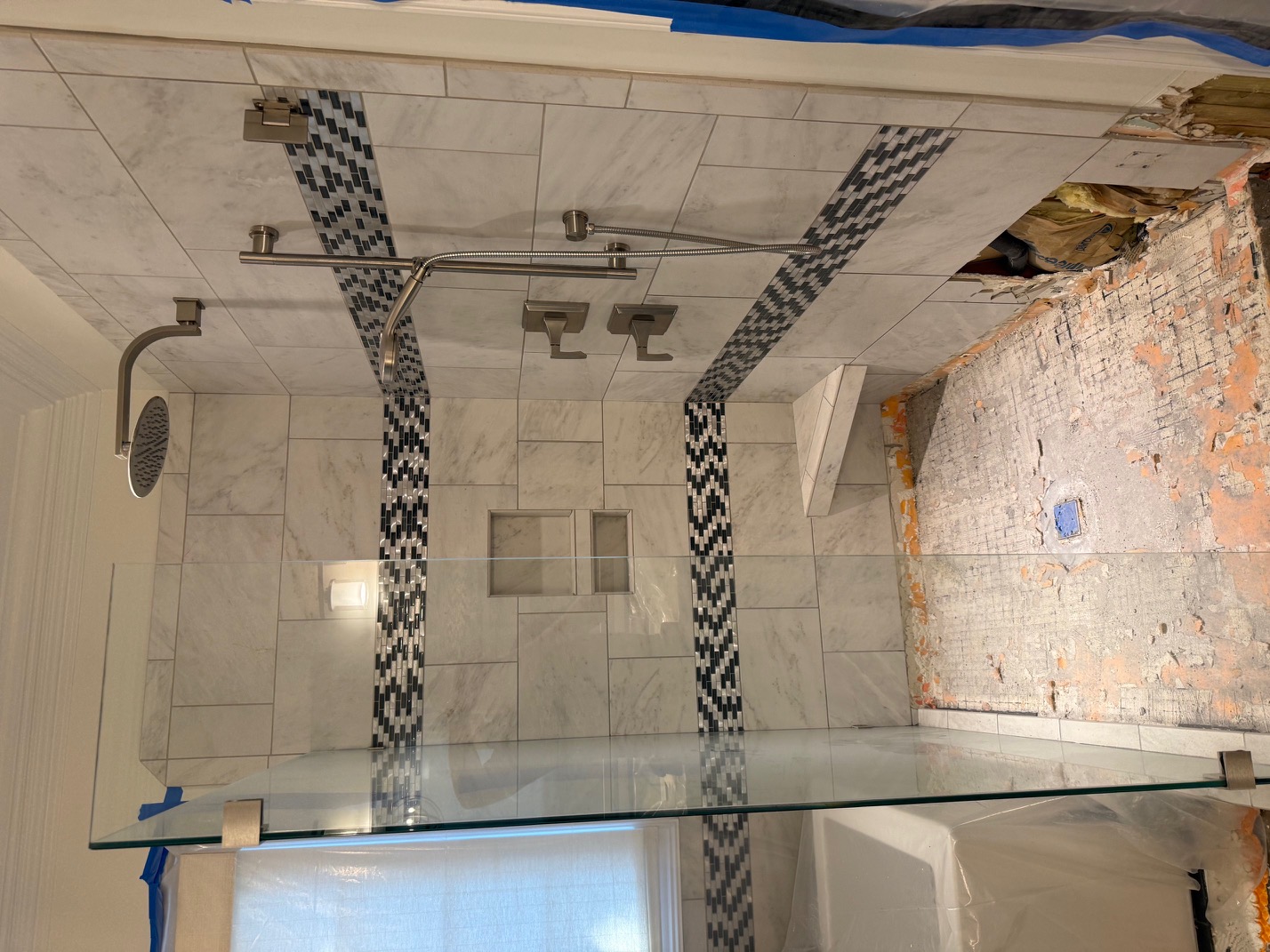Cave-Style Walk-In Shower - before renovation in Greer, SC