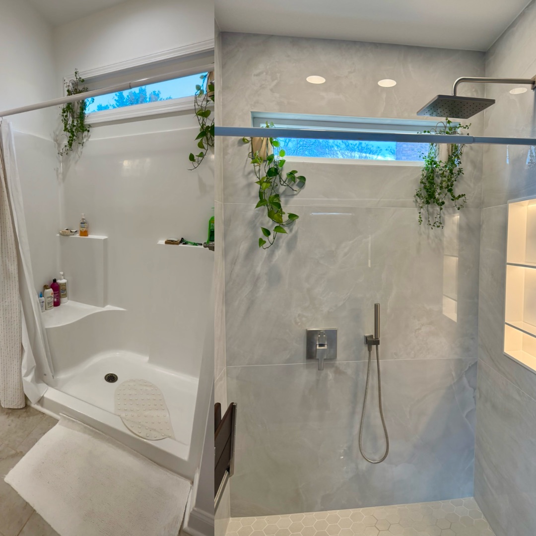Bathroom refresh in Upstate, SC showing updated mirrors and vanity lighting - Sandra project photo 2